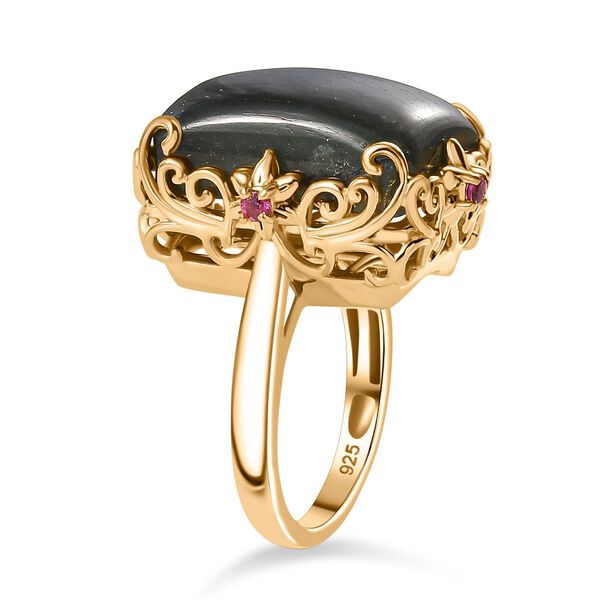 AAA Labradorit und Rhodolith Granat Ring - 18,80 ct. image number 5