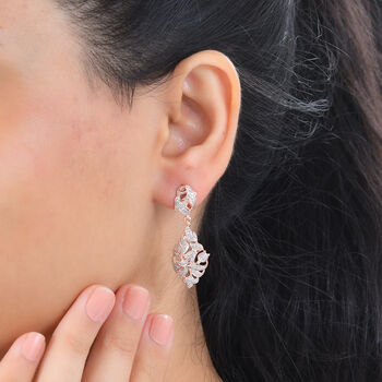 ALLORO Ohrringe mit Diamantakzenten, 925 Silber 750 Ros&eacute;gold Vermeil