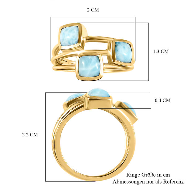 Larimar-Ring, 925 Silber vergoldet  ca. 2,52 ct image number 7