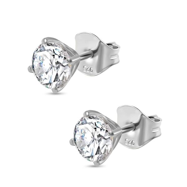 J Francis gefertigt mit SWAROVSKI- Swarovski Zirkonia Ohrringe, 925 Silber platiniert image number 4