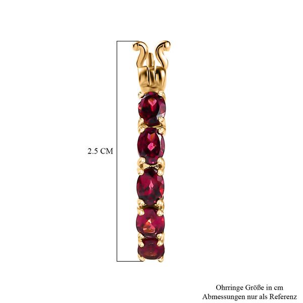 AAA Orissa Rose Granat Ohrringe, 925 Silber Gelbgold Vermeil, ca. 2.33 ct image number 5