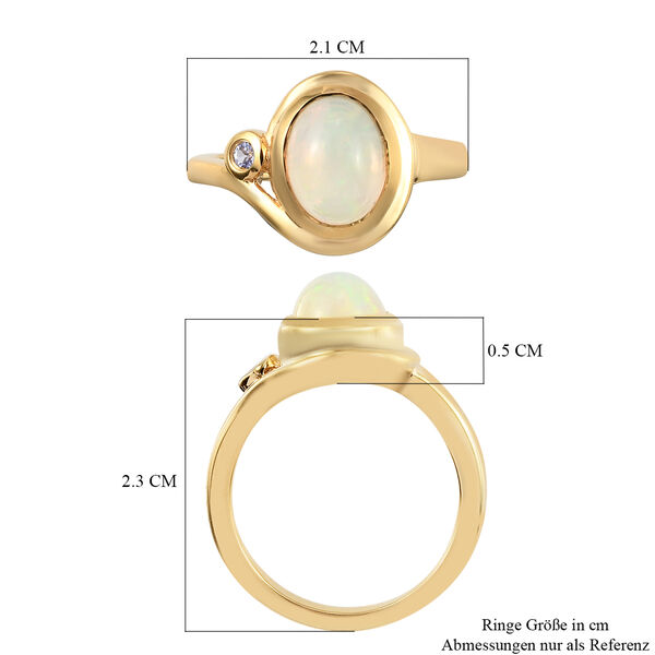 Nat&uuml;rlicher, &auml;thiopischer Opal und Tansanit-Ring, 925 Silber vergoldet  ca. 1,29 ct image number 7