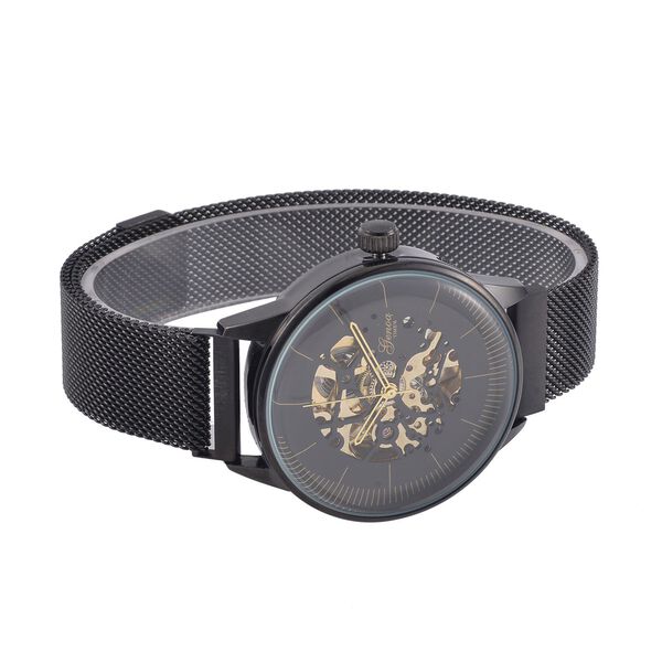 GENOA Automatik Mechanische Uhr mit Schwarzem Sonnenschein-Hohlzifferblatt und Modernem Minimalistischem Runddesign image number 4