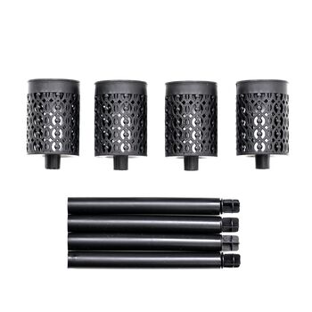 4er Set - Solar LED Gartenlichter, Flackerflamme, 5,5x36cm, schwarz