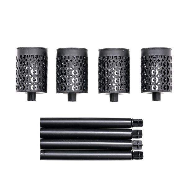 4er Set - Solar LED Gartenlichter, Flackerflamme, 5,5x36cm, schwarz image number 3