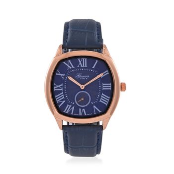 GENOA Limitierte Auflage Miyota Japanese Movement Uhr mit Echtlederarmband - Blau