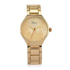 GENOA - Weißer Diamant Uhr mit Japanisches Uhrwerk, 3 ATM Wasserdicht, 316L Edelstahl, Gelb