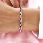 Premium Ilakaka rosa Saphir-Armband, ca. 20 cm, 925 Silber platiniert (Fissure gefüllt) ca. 5,85 ct image number 2