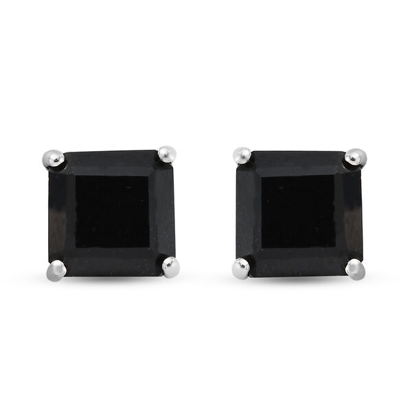 Schwarze Turmalin-Ohrstecker, 925 Silber platiniert ca. 3,75 ct