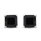 Schwarze Turmalin-Ohrstecker, 925 Silber platiniert ca. 3,75 ct