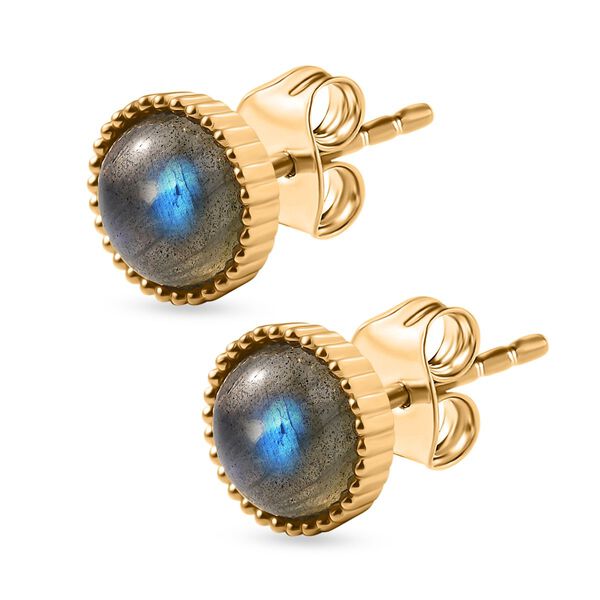 D'Joy AAA Labradorit Ohrringe 925 Silber 750 Gelb Vergoldet ca. 3,04 ct. image number 4