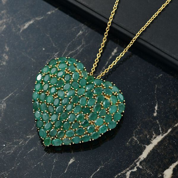 D'Joy Socoto Smaragd Anh&auml;nger mit 45cm Kette - 14 ct. image number 1