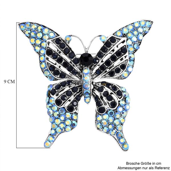 Mehrfarbiger Kristall Brosche Antikes Gold image number 6