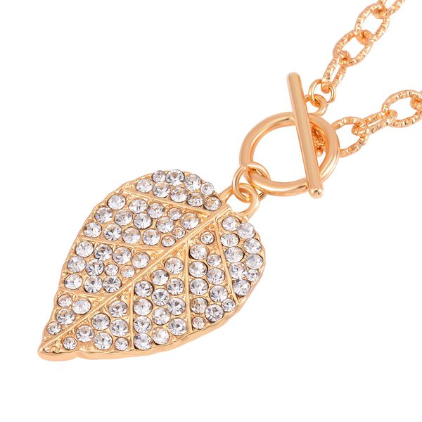 Wei&szlig;e Kristall-Halskette, 56 cm image number 2