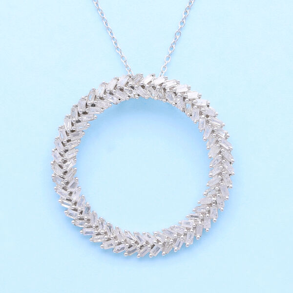 Weißer Diamant-Anhänger mit Kette - 1 ct. image number 8