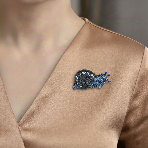 Mehrfarbiger Kristall Brosche  Schwarz image number 3