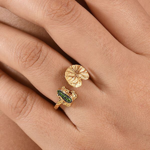 GP Italian Garden Kollektion - Natürlicher Chromdiopsid und Kanchanaburi blauer Saphir Ring - 0,10 ct. image number 4