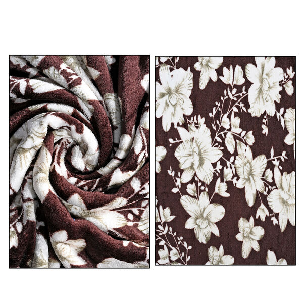 LIVMORE Flanell Decke, 150 x 220 cm, Bordeaux Wei&szlig; image number 7