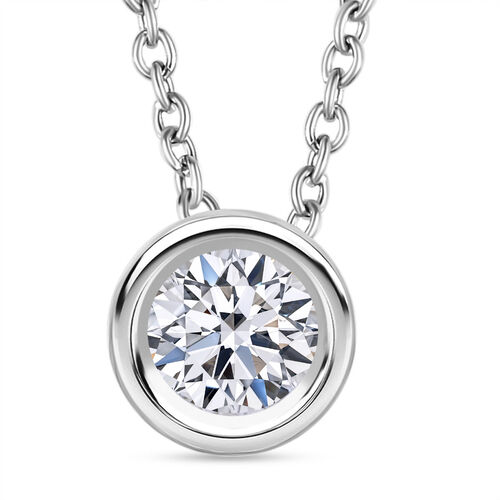 LUXURIANT DIAMOND- Labor VS Diamant-Anhänger mit 50cm Kette, 925 Silber platiniert- 0,25 ct. image number 0