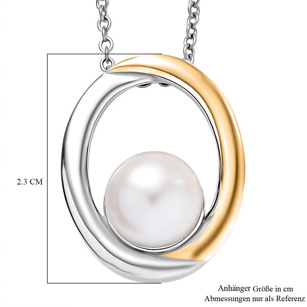 EverTrue zweifarbiger S&uuml;&szlig;wasserperle Anh&auml;nger mit 50cm Kette und Ohrringe image number 7