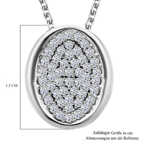 LUXURIANT SGL zertifizierter SI-GH Labor Diamant Anh&auml;nger mit 50cm Kette, 925 Silber rhodiniert - 0,50 ct. image number 4