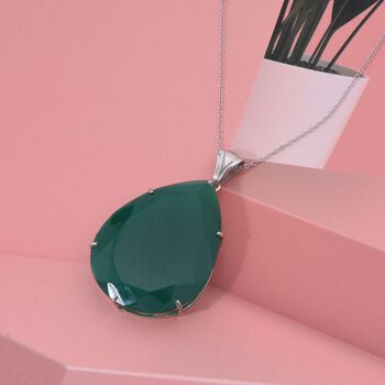 D'Joy Verde Onyx Anh&auml;nger mit 50cm Kette - 51,70 ct.