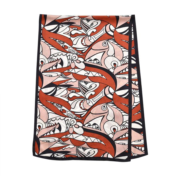 LA MAREY 100% Maulbeeren-Seidenschal, Satin, Rot image number 2