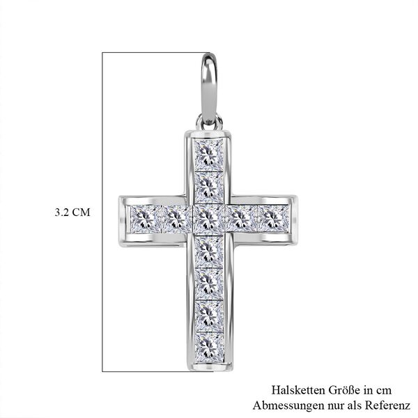 Weißer Zirkonia Kreuz-Anhänger, 925 Silber ca., weiß 2.54 ct image number 6