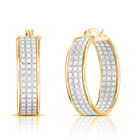 Inside-Out-Kreolen mit Pavé - Diamantoptik, 925 Silber vergoldet