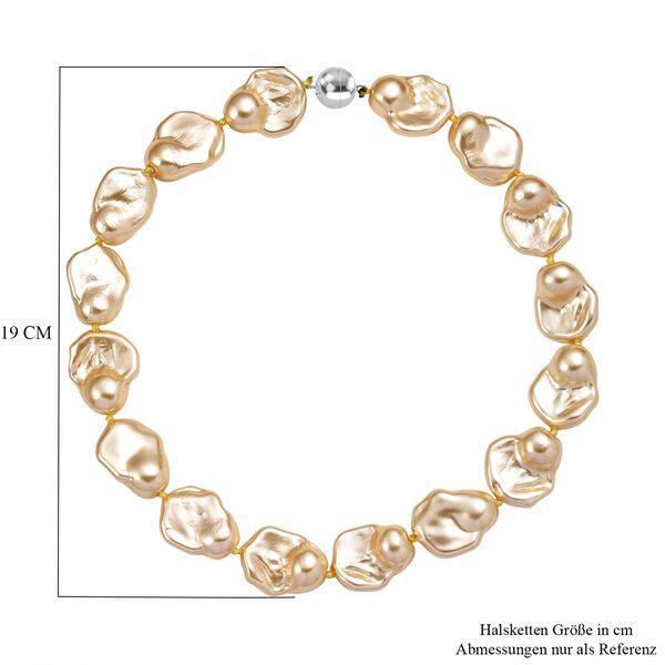 Goldene Fancy Muschelkernperle 50cm Halskette image number 6