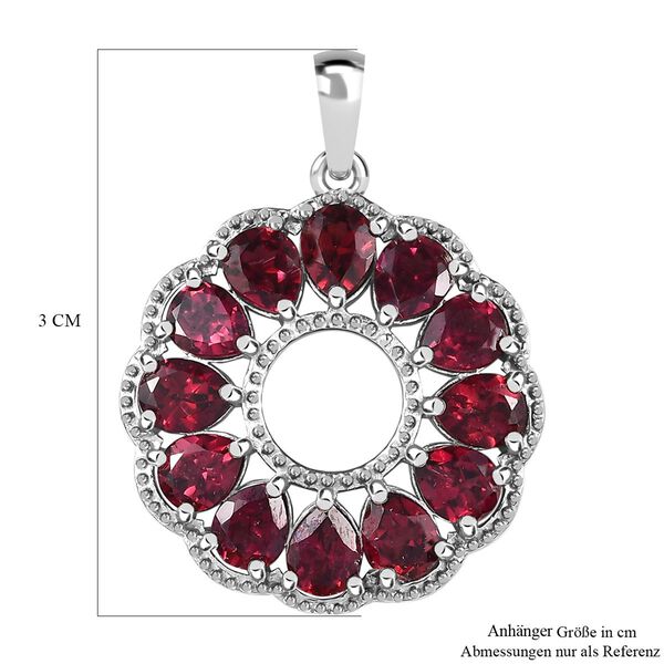AAA Orissa Rose Granat Anh&auml;nger, 925 Silber platiniert ca. 5.17 ct image number 6