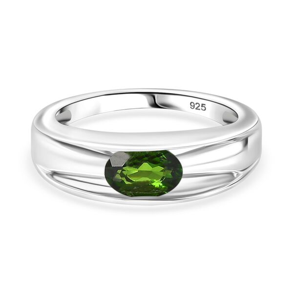Nat&uuml;rlicher Chromdiopsid Ring 925 Silber platiniert (Gr&ouml;&szlig;e 19.00) ca. 0,85 ct image number 0