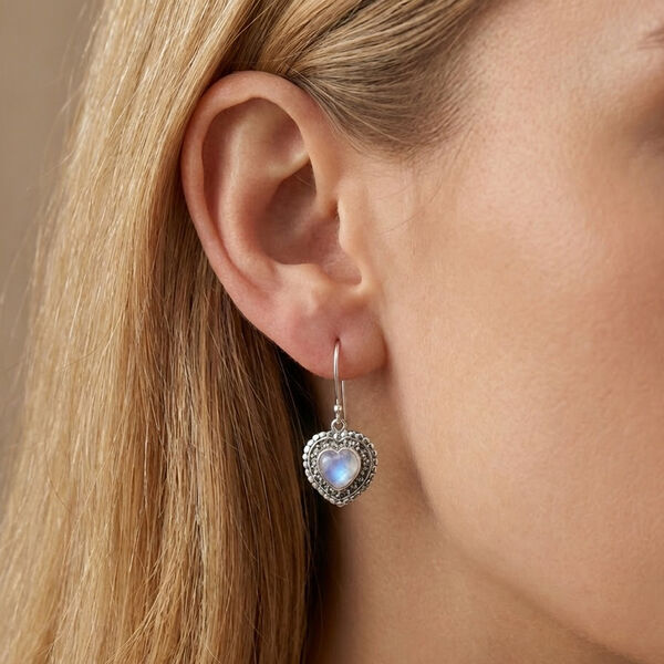 D'Joy Royal Bali Premium Regenbogen Mondstein Ohrringe 925 Silber ca. 4.04 ct image number 3