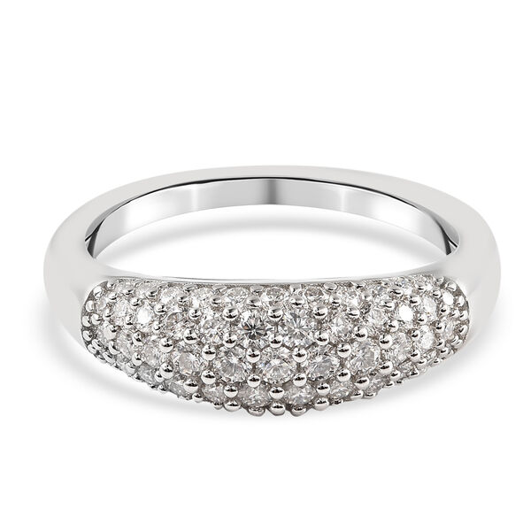 Moissanit Cluster Ring 925 Silber Rhodium-&Uuml;berzug