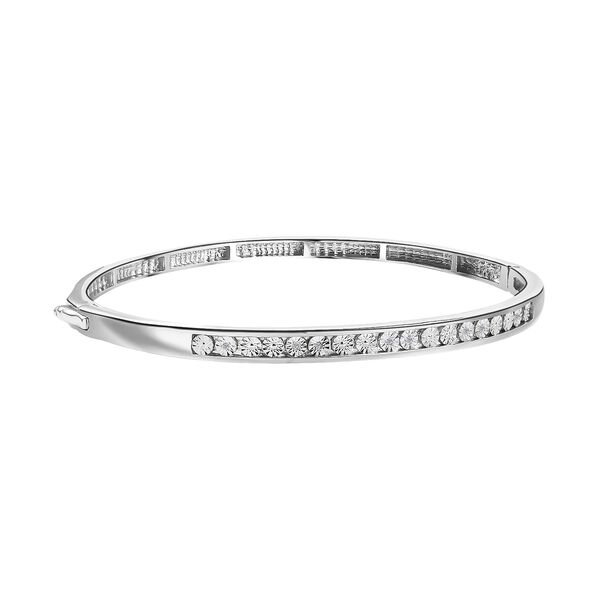 Wei&szlig;er Diamant Armreif ca. 19 cm Messing image number 4