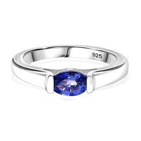 AA Tansanit Ring 925 Silber rhodiniert (Größe 17.00) ca. 0,65 ct