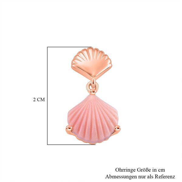 D'Joy Nat&uuml;rlicher Rosa K&ouml;nigsmuschel Perle (10x10 mm) Ohrringe 925 Silber 750 ros&eacute;vergoldet image number 6