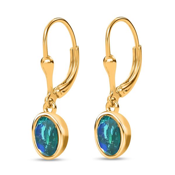 Paraiba Pfau Triplett Quarz Ohrringe - 2,92 ct. image number 2