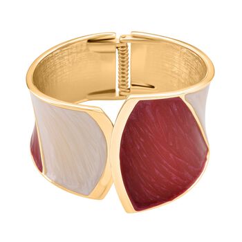 Emaille-Armreif im Colorblock-Design, 17cm, Maroon