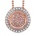 Natürlicher Rosa Diamant, Weißer Diamant Anhänger mit Kette, 925 Silber Roségold Vermeil, ca. 0.50 ct