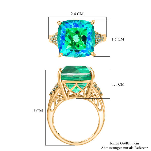 D'Joy Pfau Triplett Quarz und blauer Apatit Ring - 13,34 ct. image number 6