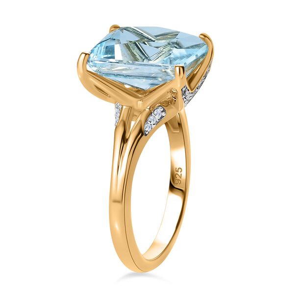 Himmelblauer Topas und wei&szlig;er Zirkon Ring, ca. 6,12 ct. image number 5