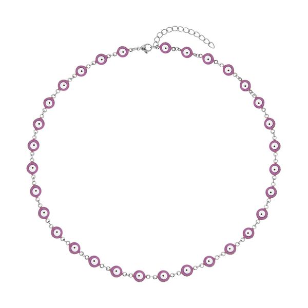 Edelstahl Halskette, ca. 50 cm, emailliert ca. 15,00g