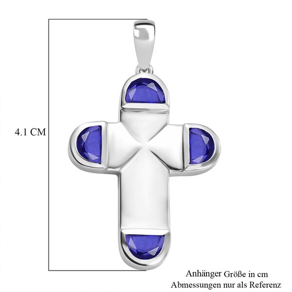 Tansanit-Farbe Quarz Kreuz Anh&auml;nger - 2,17 ct. image number 6