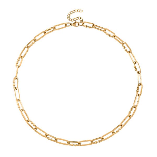 DESIGNER INSPIRIERT - 2er Fancy 316L Edelstahl Ketten Set ca. 50 cm Goldfarben image number 6