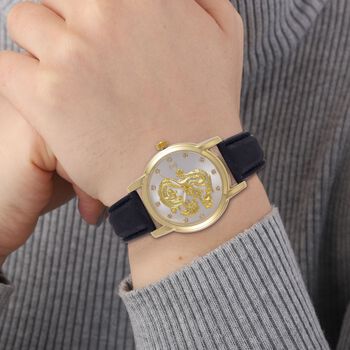 STRADA - Japanisches Uhrwerk, wei&szlig;er Kristall, schwarzer Riemen