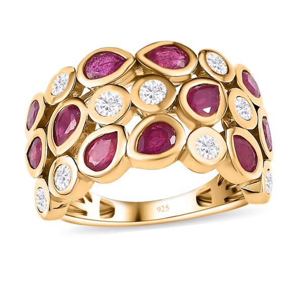 Afrikanischer Rubin und Zirkon-Ring - 3,14 ct. image number 4