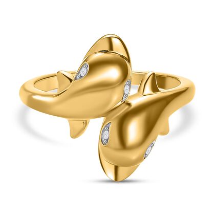 GP Kollektion - Wei&szlig;er Diamant und Kanchanaburi Blauer Saphir Ring, 925 Silber Gelbgold Vermeil, (Gr&ouml;&szlig;e 17.00) ca. 0.05 ct