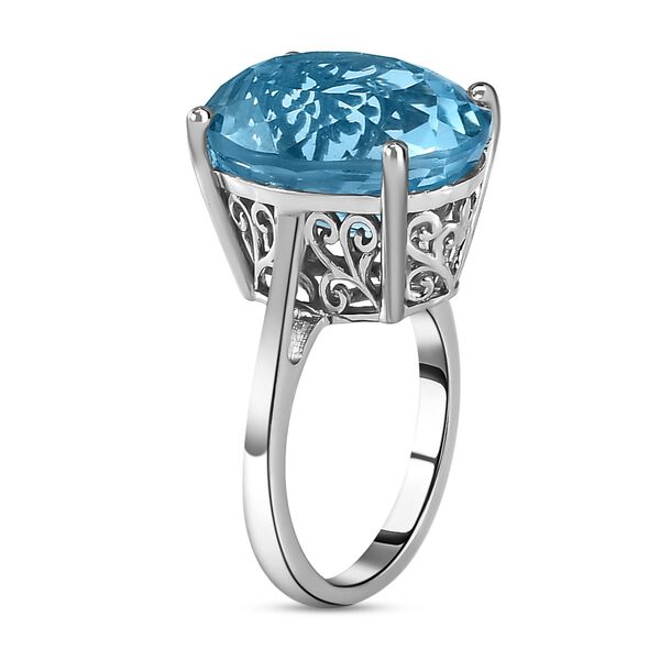 Himmelblauer Topas Ring, 925 Silber platiniert (Gr&ouml;&szlig;e 17.00) ca. 15,00 ct image number 5