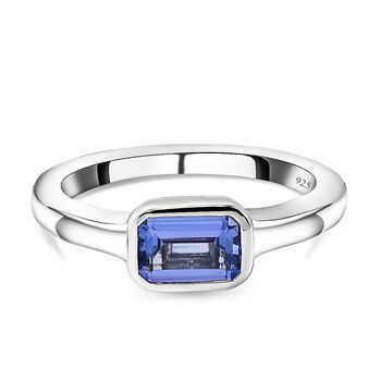 AA Tansanit-Ring, 925 Silber platiniert (Gr&ouml;&szlig;e 19.00) ca. 0,79 ct